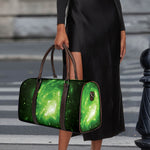 Green Sparkle Galaxy Print Duffle Bag