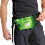 Green Sparkle Galaxy Print Fanny Pack
