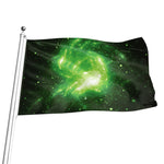 Green Sparkle Galaxy Print Flag