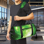 Green Sparkle Galaxy Print Gym Bag