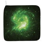 Green Sparkle Galaxy Print Hand Towel