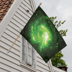 Green Sparkle Galaxy Print House Flag