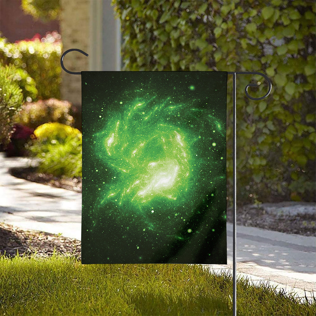 Green Sparkle Galaxy Print House Flag