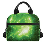 Green Sparkle Galaxy Print Insulated Lunch Bag