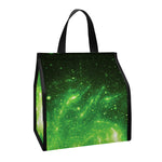 Green Sparkle Galaxy Print Insulated Lunch Tote
