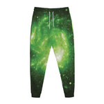 Green Sparkle Galaxy Print Jogger Pants