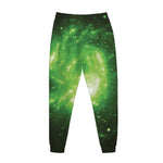 Green Sparkle Galaxy Print Jogger Pants