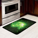 Green Sparkle Galaxy Print Kitchen Mat