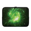 Green Sparkle Galaxy Print Laptop Sleeve