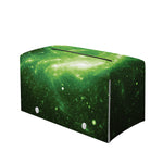 Green Sparkle Galaxy Print Leather Tissue Box Cover