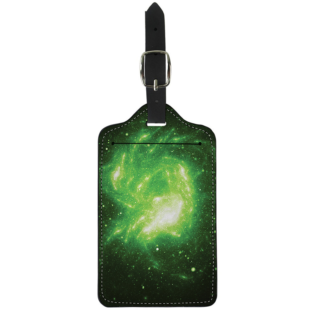 Green Sparkle Galaxy Print Luggage Tag