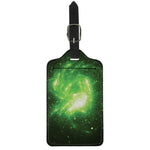 Green Sparkle Galaxy Print Luggage Tag