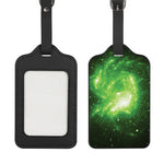 Green Sparkle Galaxy Print Luggage Tag