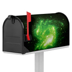 Green Sparkle Galaxy Print Mailbox Cover