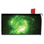 Green Sparkle Galaxy Print Mailbox Cover