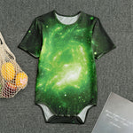 Green Sparkle Galaxy Print Men's Bodysuit