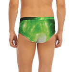 Green Sparkle Galaxy Print Men's Briefs