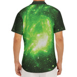 Green Sparkle Galaxy Print Men's Deep V-Neck Shirt
