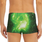 Green Sparkle Galaxy Print Men's Short Boxer Briefs