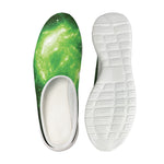 Green Sparkle Galaxy Print Mesh Casual Shoes