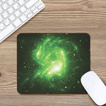 Green Sparkle Galaxy Print Mouse Pad