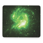 Green Sparkle Galaxy Print Mouse Pad