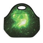 Green Sparkle Galaxy Print Neoprene Lunch Bag