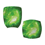 Green Sparkle Galaxy Print Office Chair Cover