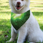 Green Sparkle Galaxy Print Over The Collar Dog Bandana
