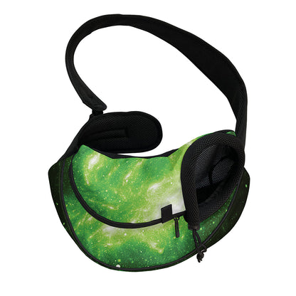 Green Sparkle Galaxy Print Pet Sling Carrier