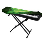 Green Sparkle Galaxy Print Piano Keyboard Cover