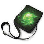 Green Sparkle Galaxy Print Rectangular Crossbody Bag