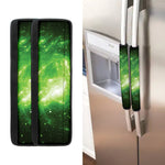 Green Sparkle Galaxy Print Refrigerator Handle Covers