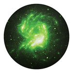 Green Sparkle Galaxy Print Round Blanket