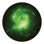 Green Sparkle Galaxy Print Round Floor Mat