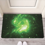 Green Sparkle Galaxy Print Rubber Doormat