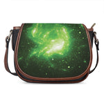 Green Sparkle Galaxy Print Saddle Bag