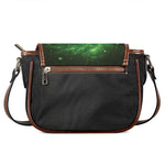 Green Sparkle Galaxy Print Saddle Bag