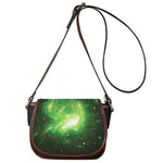 Green Sparkle Galaxy Print Saddle Bag