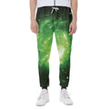 Green Sparkle Galaxy Print Joggers