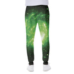 Green Sparkle Galaxy Print Scuba Joggers