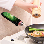 Green Sparkle Galaxy Print Skillet Handle Cover