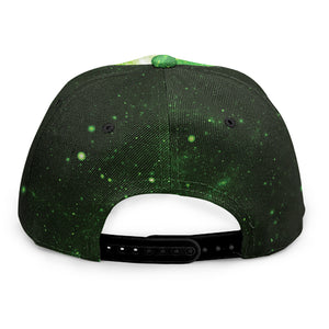 Green Sparkle Galaxy Print Snapback Cap