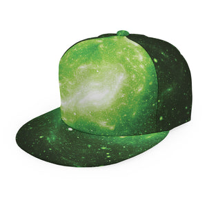 Green Sparkle Galaxy Print Snapback Cap