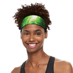 Green Sparkle Galaxy Print Sports Headband