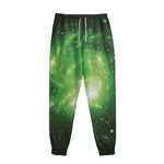 Green Sparkle Galaxy Print Sweatpants