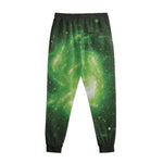 Green Sparkle Galaxy Print Sweatpants