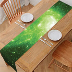 Green Sparkle Galaxy Print Table Runner