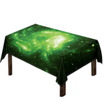 Green Sparkle Galaxy Print Tablecloth