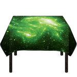 Green Sparkle Galaxy Print Tablecloth